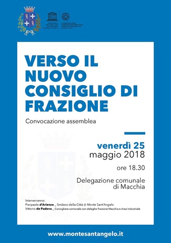 “Verso il nuovo Consiglio di frazione”, convocata per venerdì 25 maggio l’assemblea a Macchia 