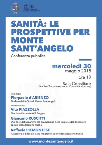 “Sanità: le prospettive per Monte Sant’Angelo”: mercoledì 30 conferenza con Regione e Asl 